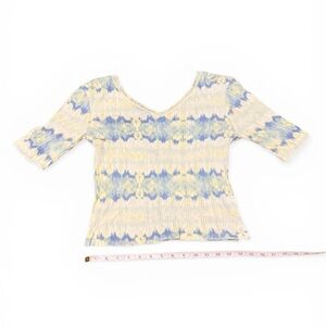 Freshman 1996 Lace Trim Tie Dye Top Blue Yellow Size L Y2K